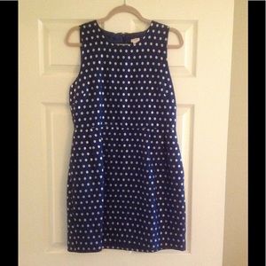 Navy and silver metallic j.crew factory dress
